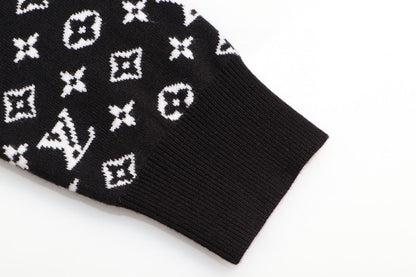 250923 new high-quality full-printed jacquard pullover sweater