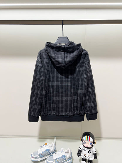 250923 A new high-quality full-print custom checkered casual hoodie