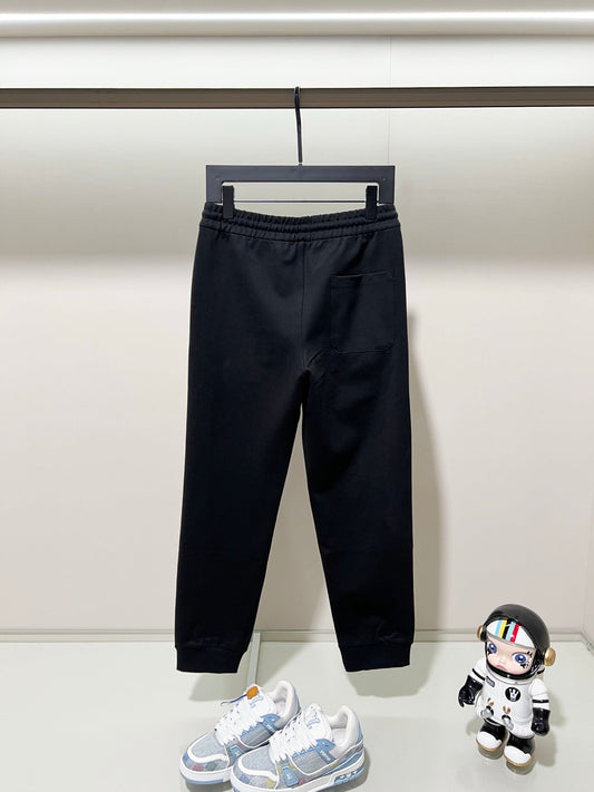 250923 New high-quality dark-patterned jacquard red and blue webbing patchwork sportswear pants