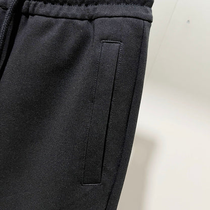 250923 New high-quality dark-patterned jacquard red and blue webbing patchwork sportswear pants