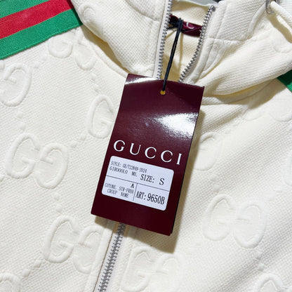 250923 new high-quality dark-patterned jacquard red and blue webbing stand-up collar coat