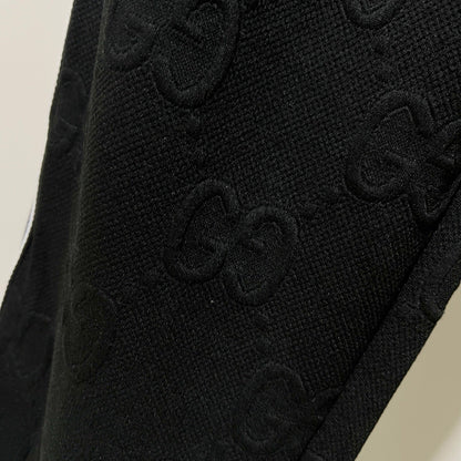 250923 New high-quality dark-patterned jacquard red and blue webbing patchwork sportswear pants