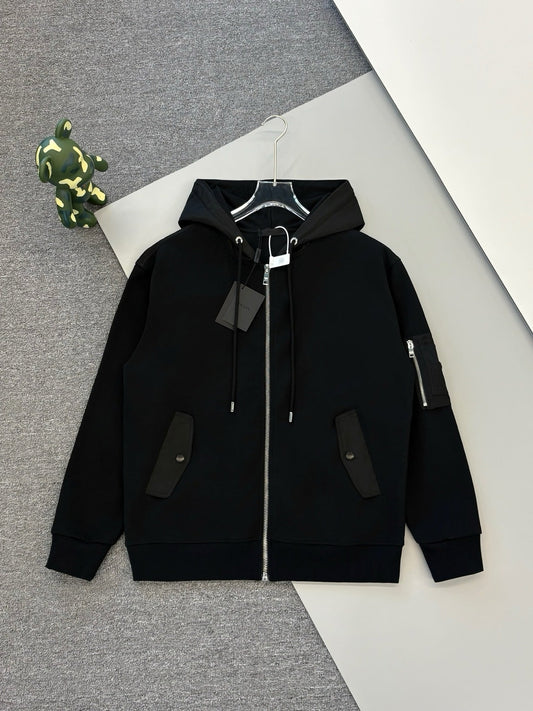 250923 New high-quality cotton open-chest zipper hoodie jacket