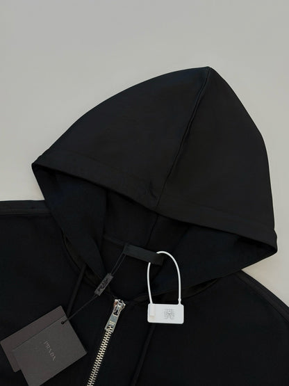250923 New high-quality cotton open-chest zipper hoodie jacket