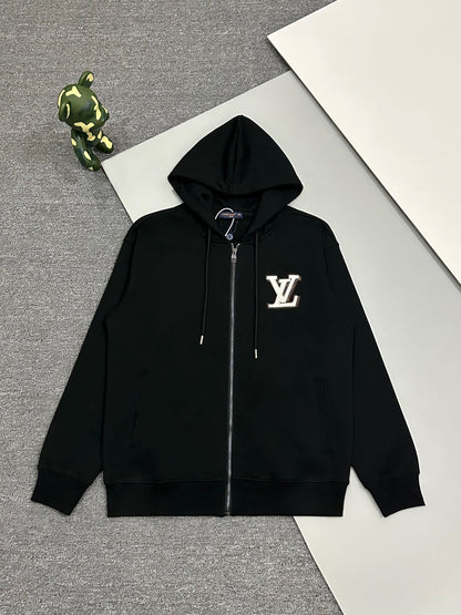 250923 New high-quality cotton open-chest zipper hoodie jacket