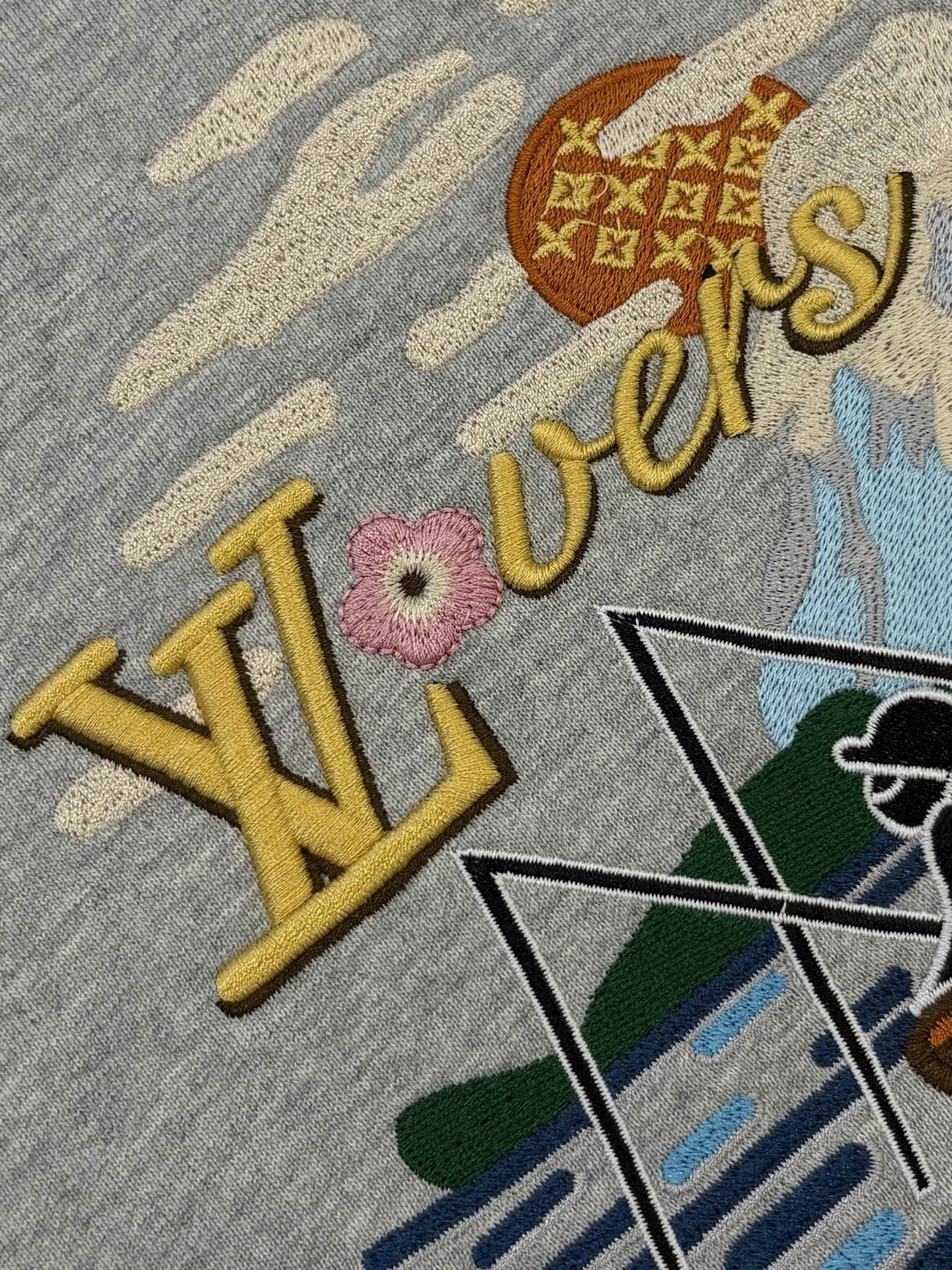 250923 New high-quality fisherman embroidery round-neck sweatshirt