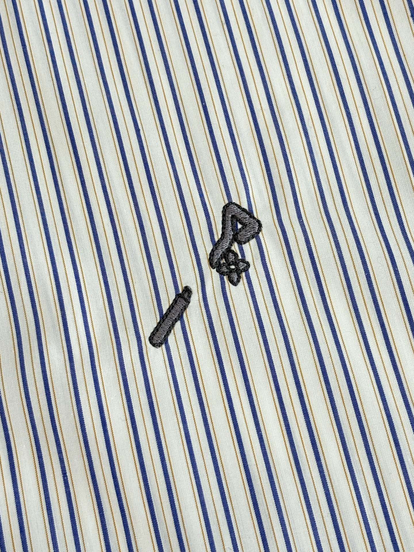 250923 New high-quality long-sleeved shirt with striped element pin embroidery