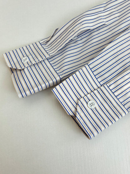 250923 New high-quality long-sleeved shirt with striped element pin embroidery