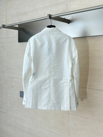 250923 New high-quality white embossed suit jacket