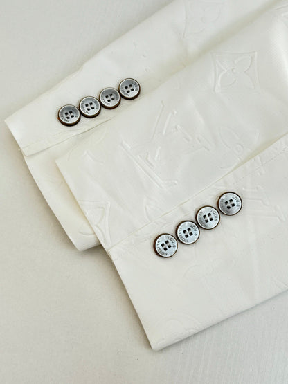 250923 New high-quality white embossed suit jacket