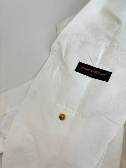 250923 New high-quality white embossed suit jacket