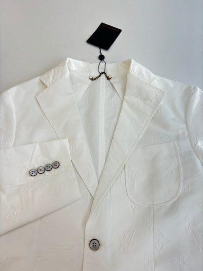 250923 New high-quality white embossed suit jacket