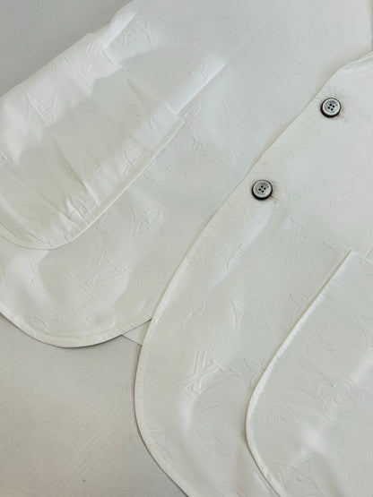 250923 New high-quality white embossed suit jacket
