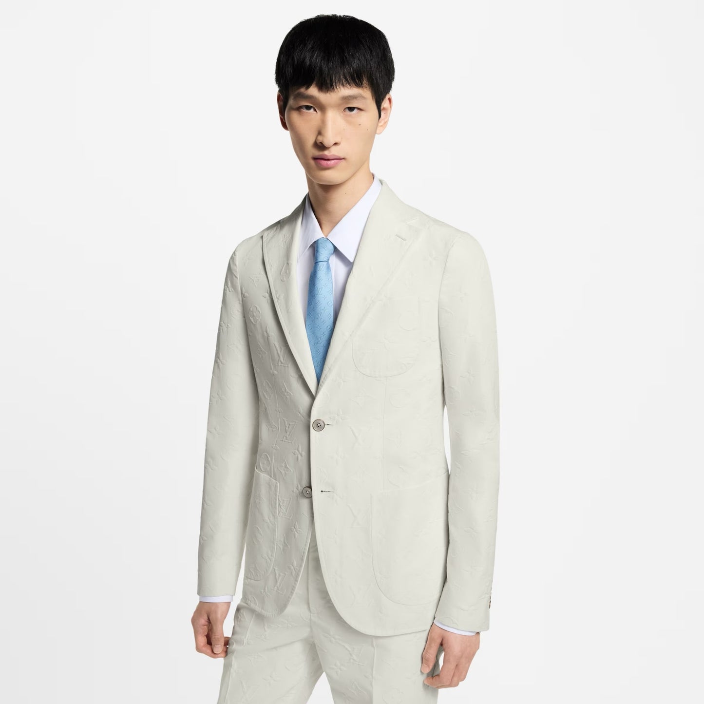 250923 New high-quality white embossed suit jacket