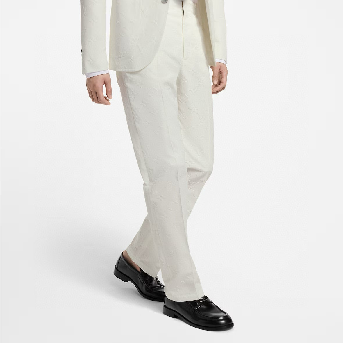 250923 New high-quality straight-leg embossed suit trousers