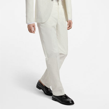 250923 New high-quality straight-leg embossed suit trousers