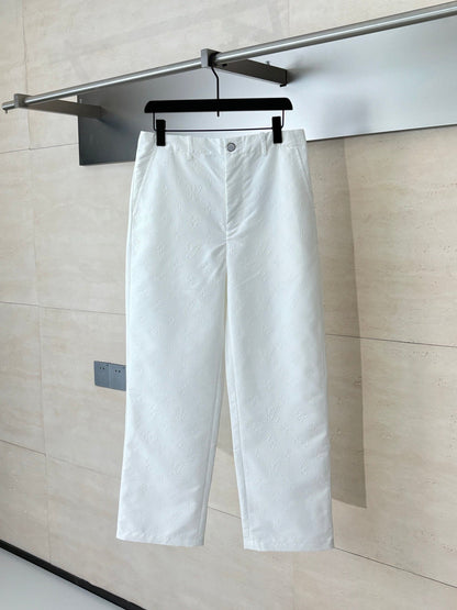 250923 New high-quality straight-leg embossed suit trousers