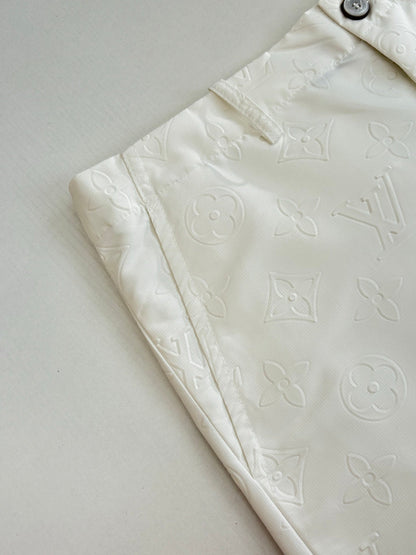 250923 New high-quality straight-leg embossed suit trousers