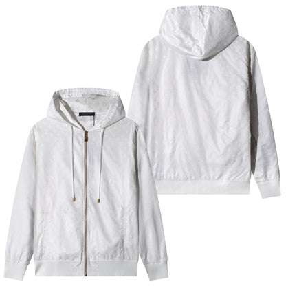 250923 new high-quality letter jacquard full-printed hooded jacket