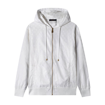 250923 new high-quality letter jacquard full-printed hooded jacket