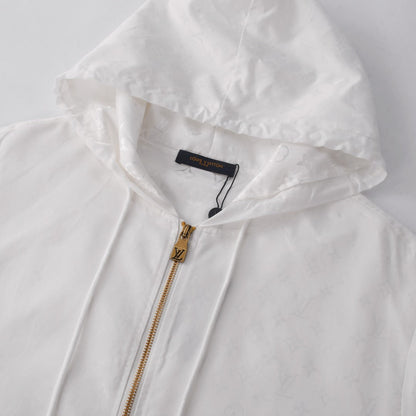 250923 new high-quality letter jacquard full-printed hooded jacket