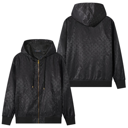 250923 new high-quality letter jacquard full-printed hooded jacket