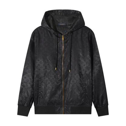 250923 new high-quality letter jacquard full-printed hooded jacket