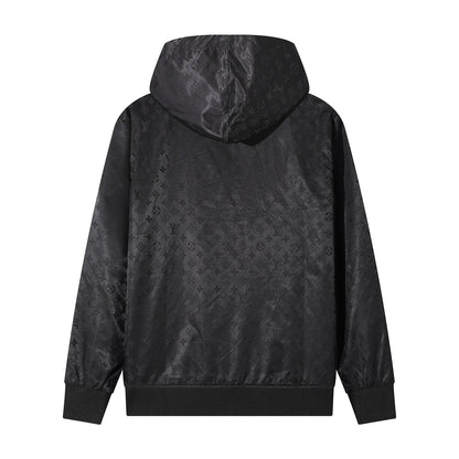 250923 new high-quality letter jacquard full-printed hooded jacket