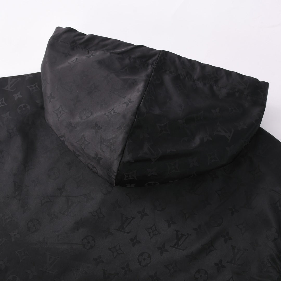 250923 new high-quality letter jacquard full-printed hooded jacket