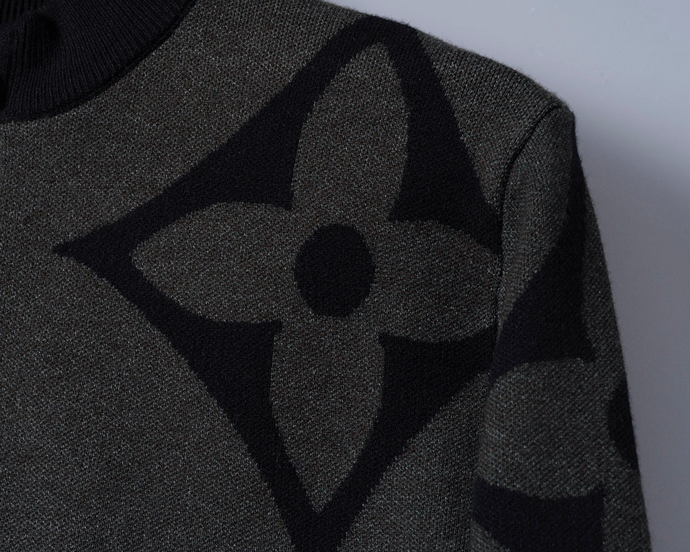 250923  new high-quality jacquard mid-turtleneck sweater
