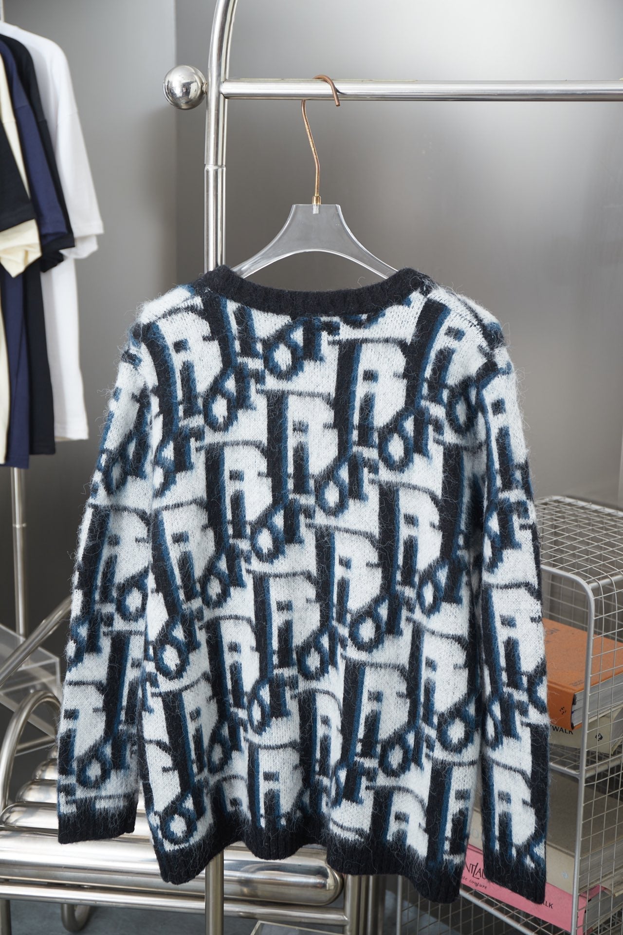 250930 New high-quality mohair full jacquard knitted cardigan sweater
