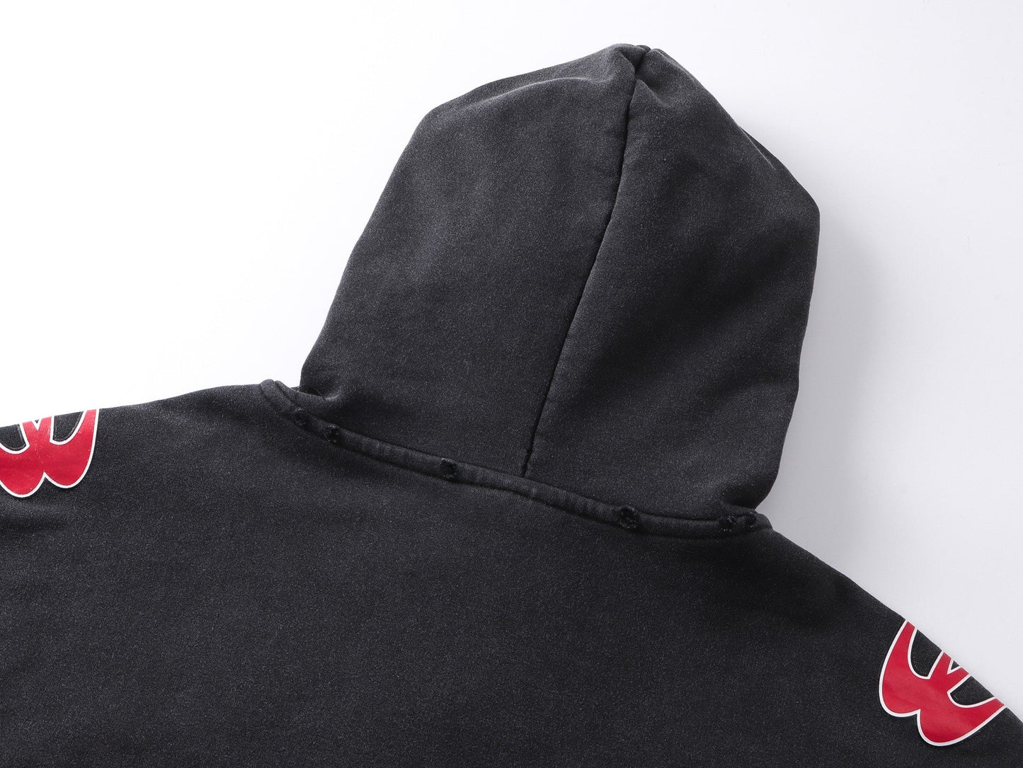 250930 new high-quality racing suit series of distressed and heavy-duty hooded sweatshirts