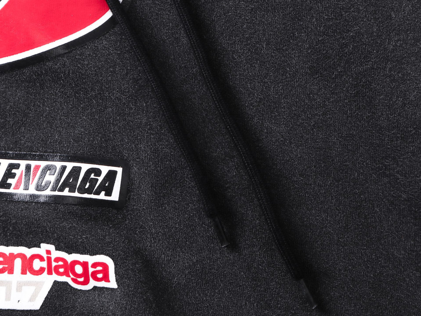 250930 new high-quality racing suit series of distressed and heavy-duty hooded sweatshirts