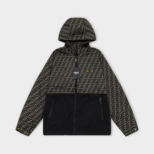 250930 New high-quality spliced full-print zipper hooded jacket