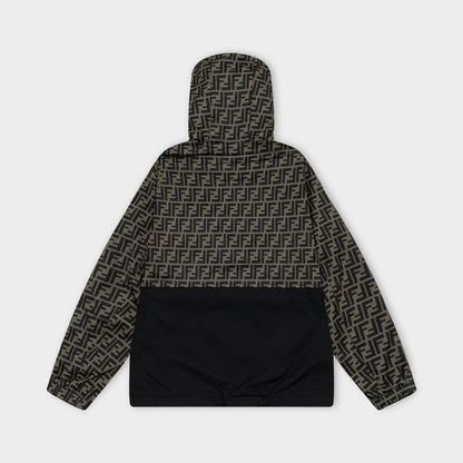 250930 New high-quality spliced full-print zipper hooded jacket
