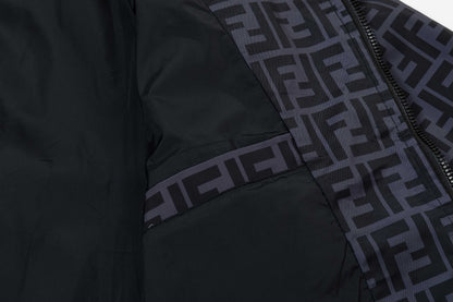250930 New high-quality spliced full-print zipper hooded jacket