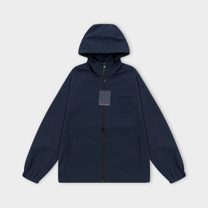 250930 new high-quality pocket logo zipper hooded jacket