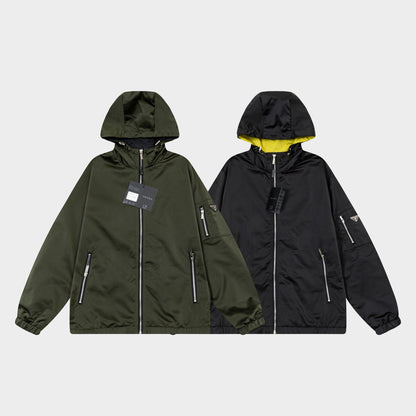 250930 new high-quality custom patchwork zipper hooded jacket