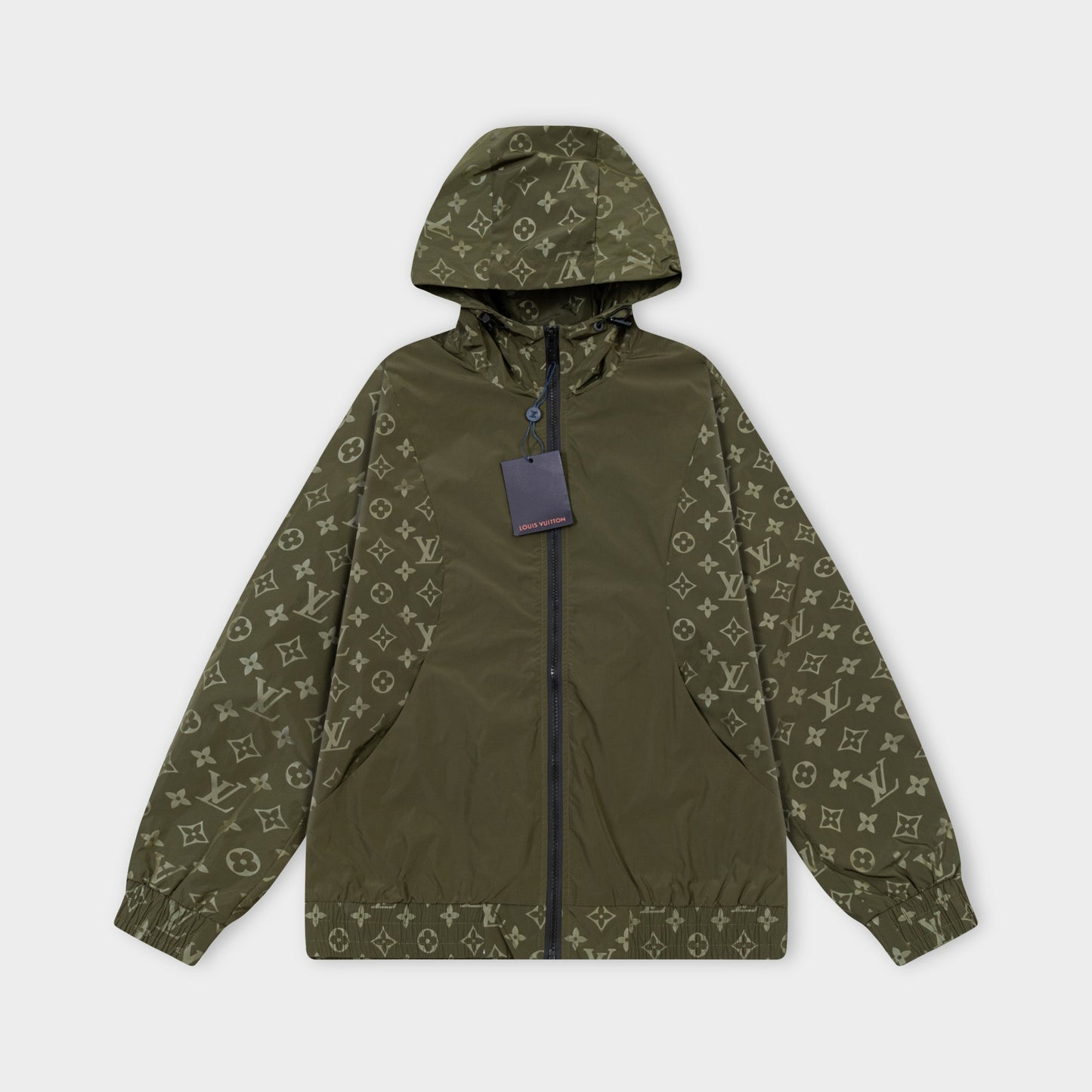 250930 A new high-quality custom full-print patchwork zipper hooded jacket