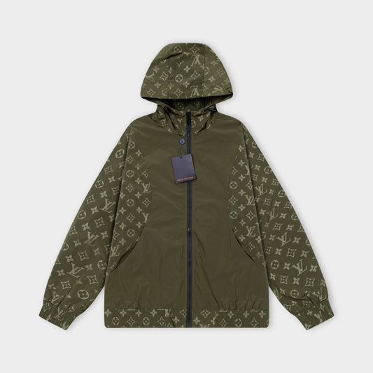 250930 A new high-quality custom full-print patchwork zipper hooded jacket