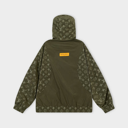 250930 A new high-quality custom full-print patchwork zipper hooded jacket