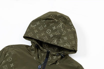 250930 A new high-quality custom full-print patchwork zipper hooded jacket