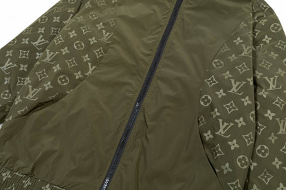 250930 A new high-quality custom full-print patchwork zipper hooded jacket