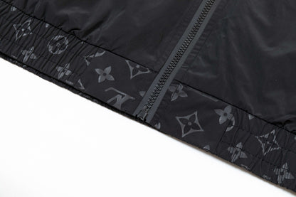 250930 A new high-quality custom full-print patchwork zipper hooded jacket