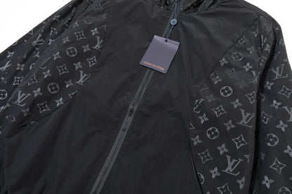 250930 A new high-quality custom full-print patchwork zipper hooded jacket