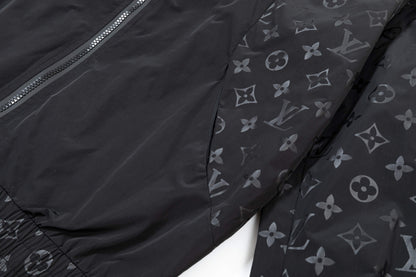 250930 A new high-quality custom full-print patchwork zipper hooded jacket