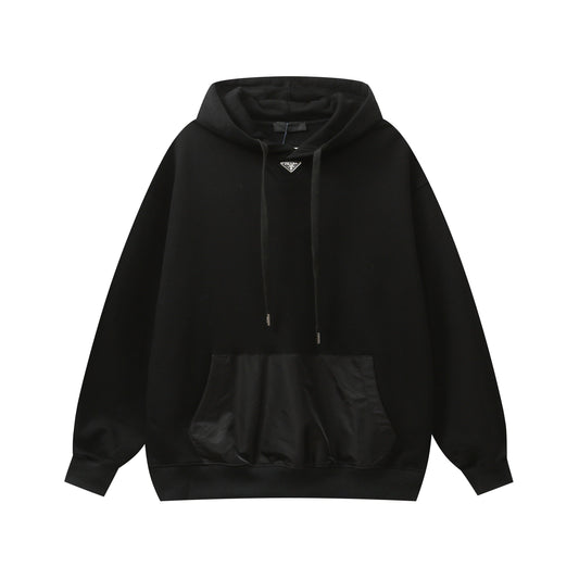 250930 new high-quality hoodie with a triangular logo patchwork decoration