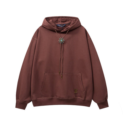 250930 New high-quality turquoise sunflower-decorated hoodie