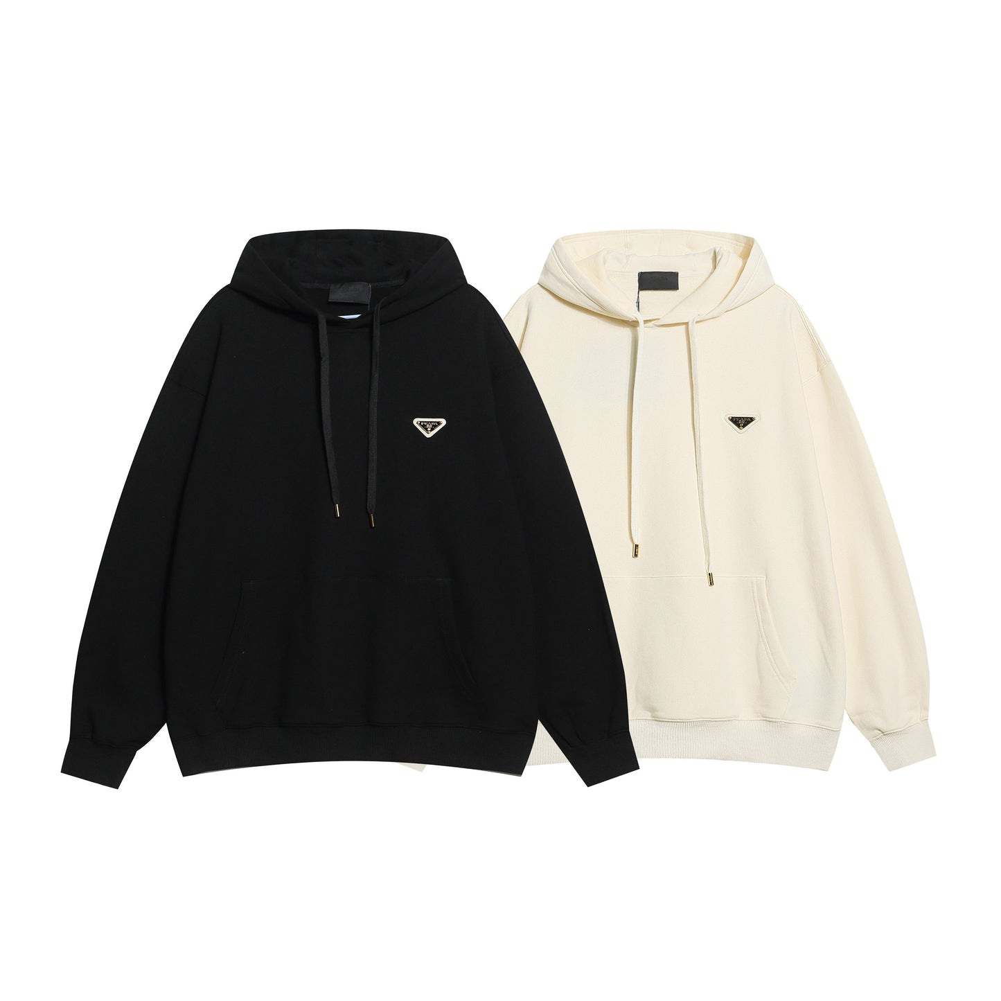 250930 New high-quality large logo triangular label round neck hoodie