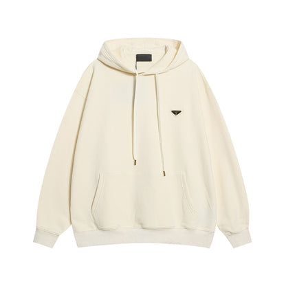 250930 New high-quality large logo triangular label round neck hoodie